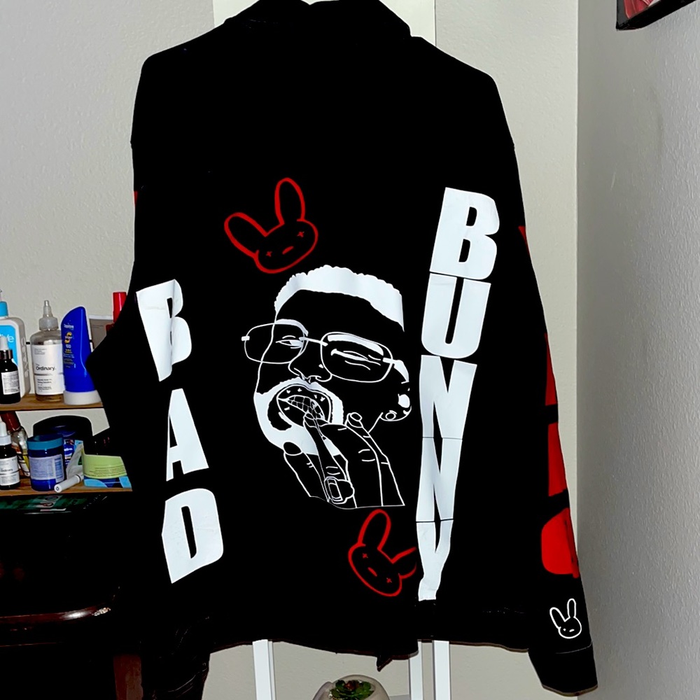 Oversized Bad Bunny Jean Jacket (XL)